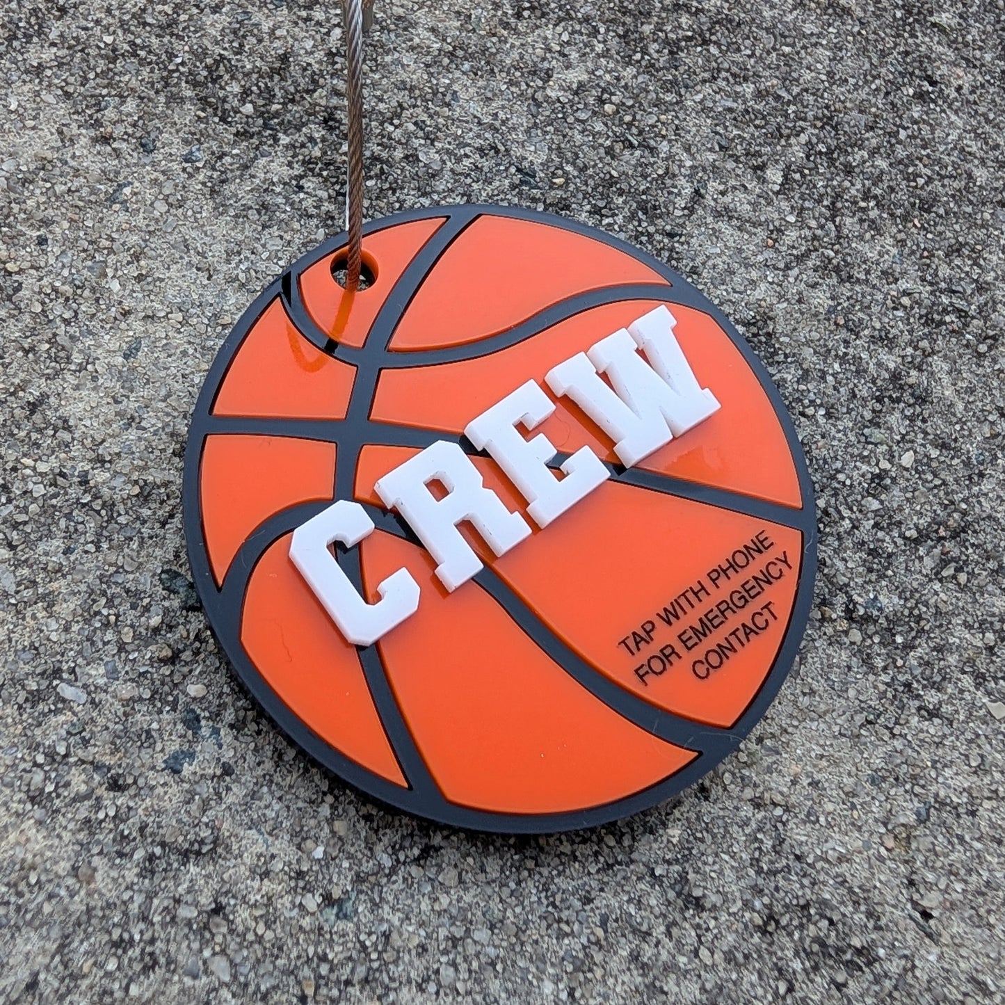 Basketball Emergency Contact Bag Tag