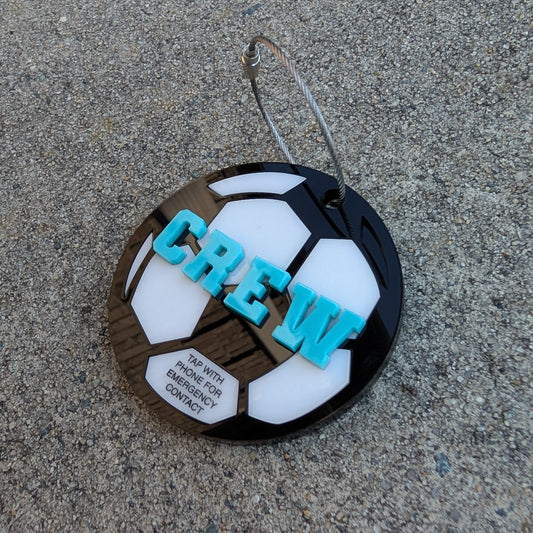 Soccer Emergency Contact Bag Tag