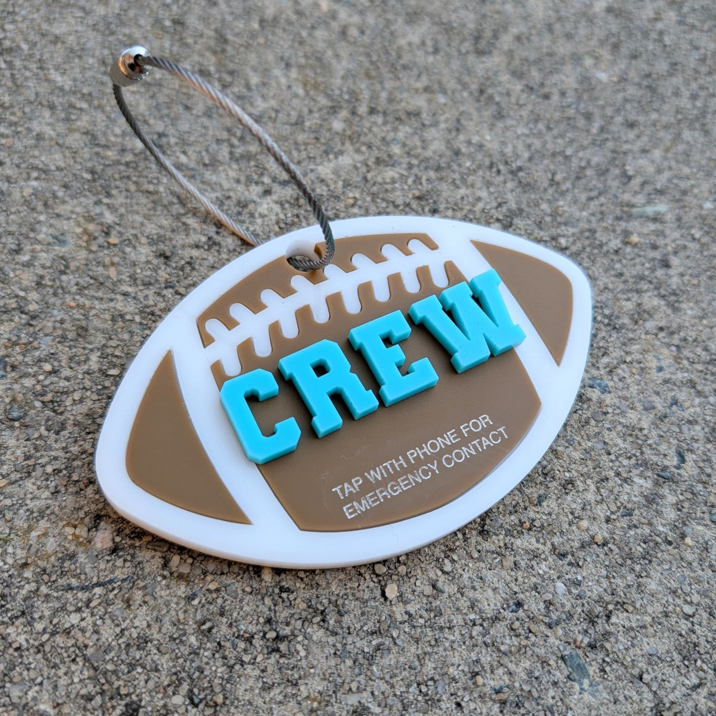 Football Emergency Contact Bag Tag