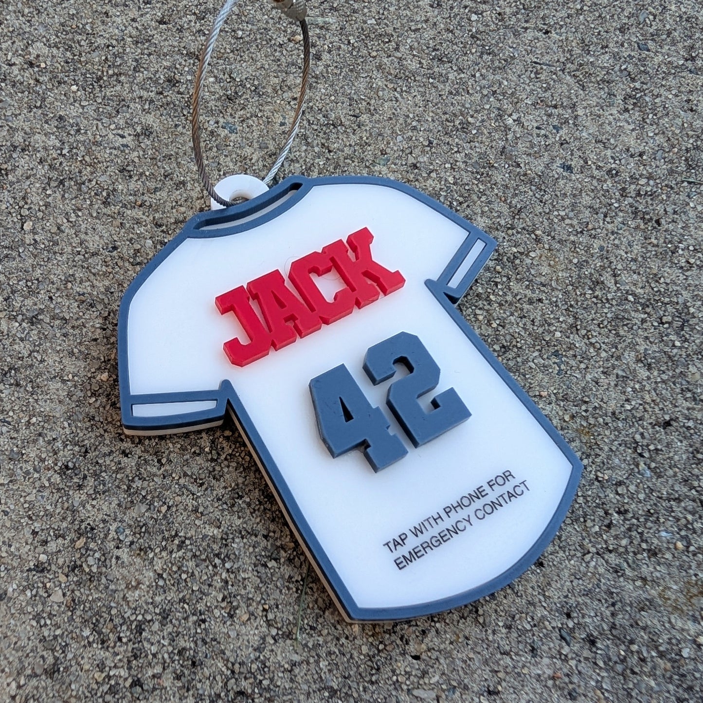 Jersey Emergency Contact Bag Tag