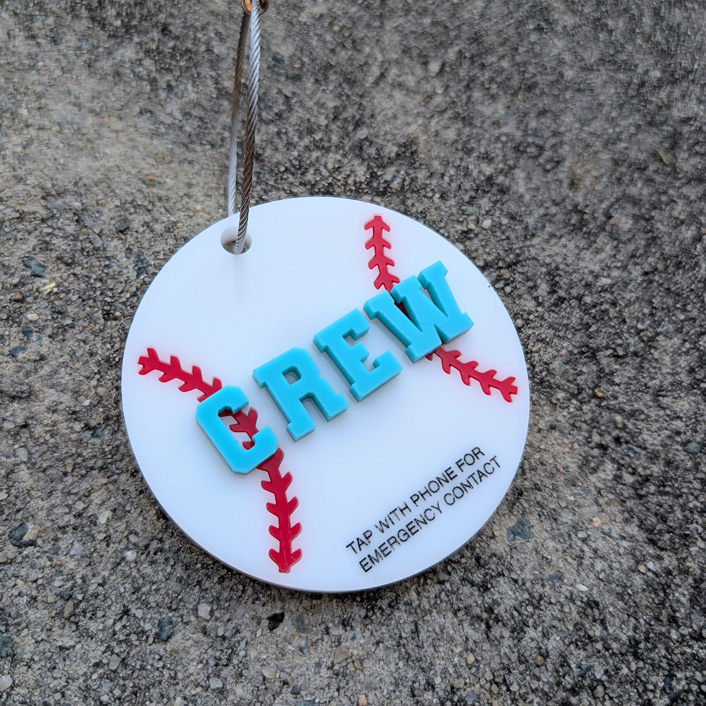 Baseball Emergency Contact Bag Tag